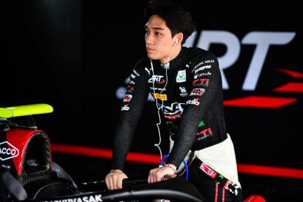 Tasanapol Inthraphuvasak during the 2026 F2 Australian GP.