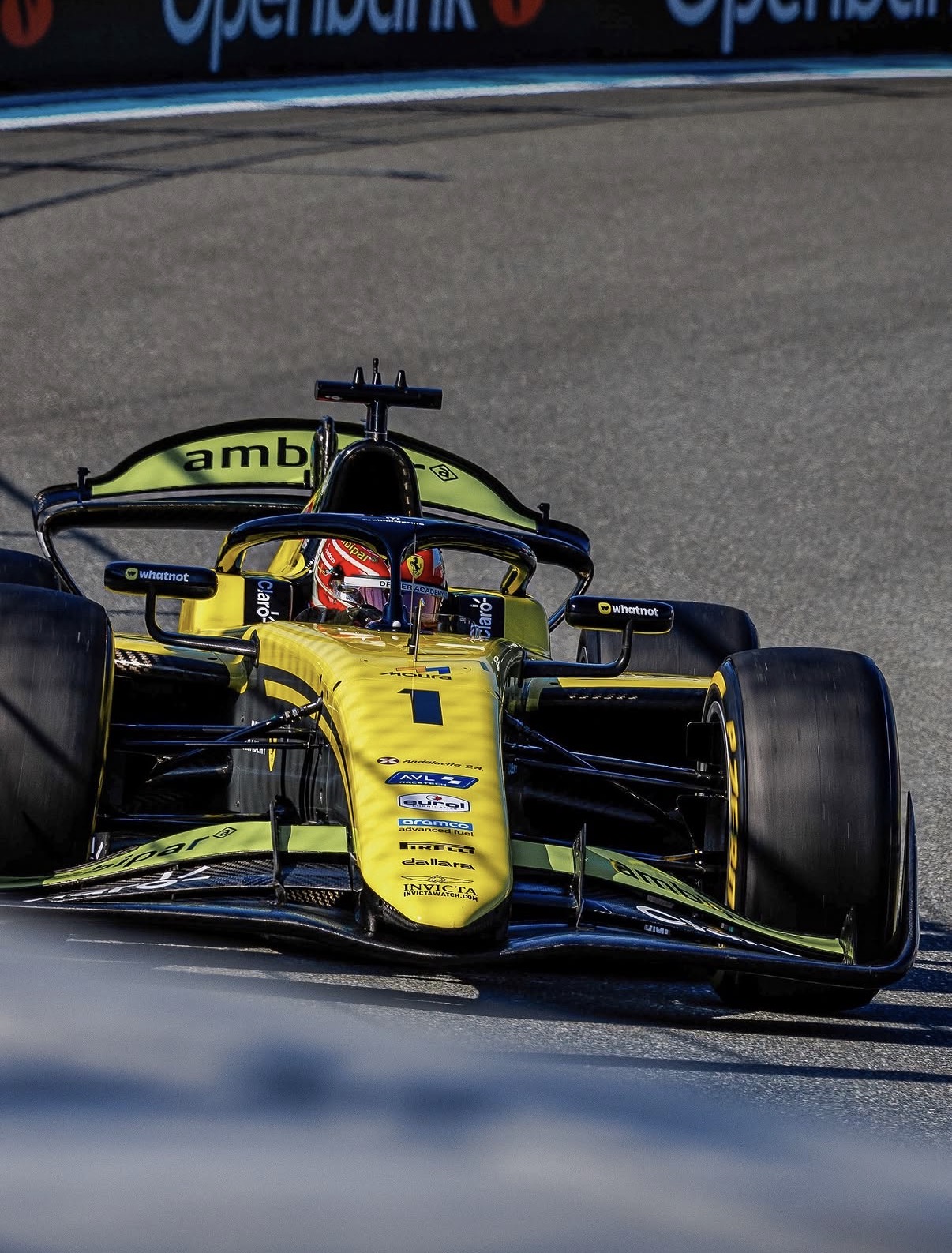 Invicta Racing's Rafael Câmara during Qualifying at the 2026 F2 Miami GP.