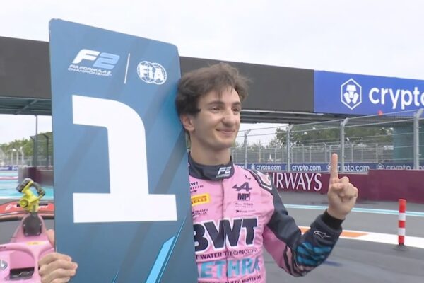 MP Motorsport's Gabriele Minì during the F2 Feature Race at the 2026 Miami GP.