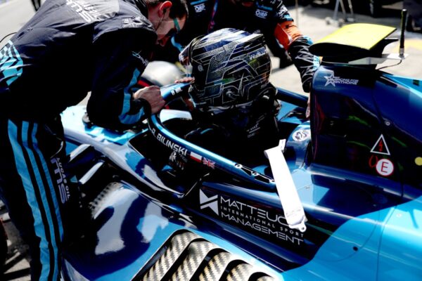 DAMS Lucas Oil's Roman Bilinski during the 2026 F2 Australian GP.