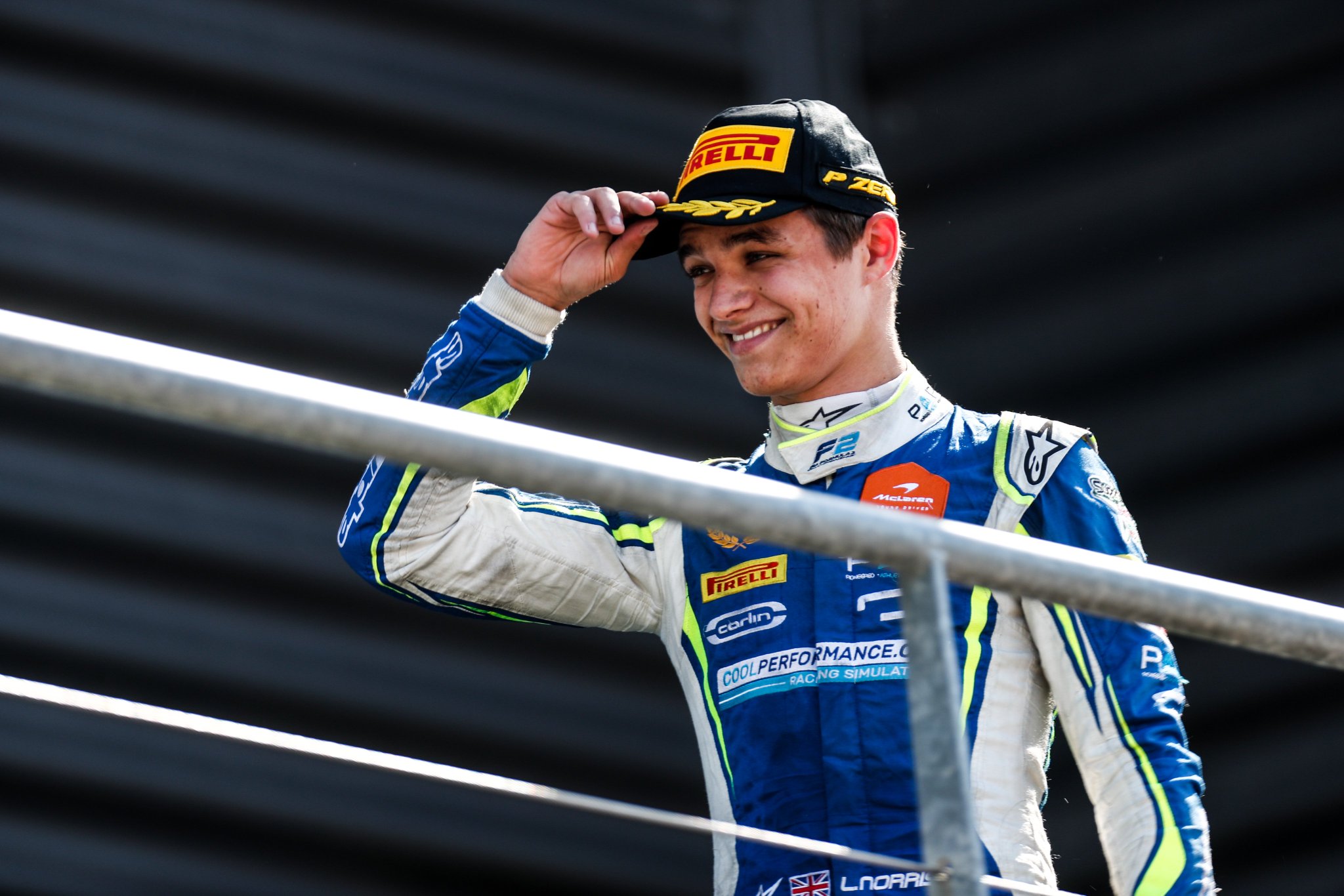 McLaren Racing's Lando Norris during his 2018 F2 season with Carlin.