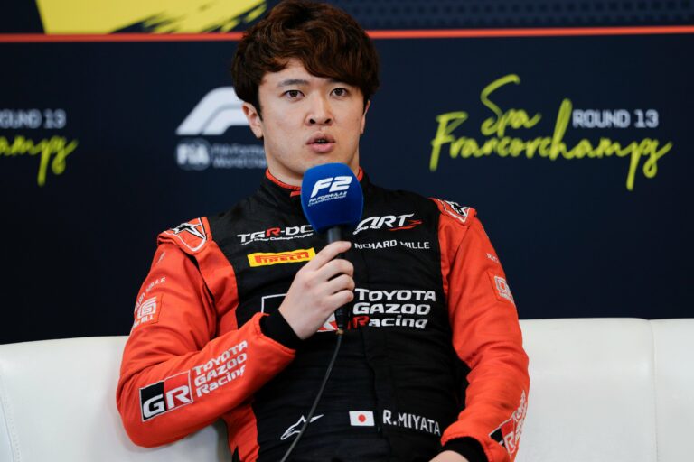 ART GP's Ritomo Miyata during Post-Qualifying at F2 Belgian GP.