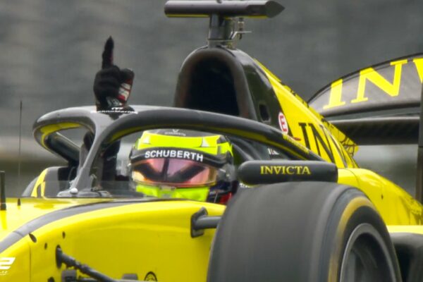 Invicta Racing's Leonardo Fornaroli during the Feature Race at F2 Hungarian GP.