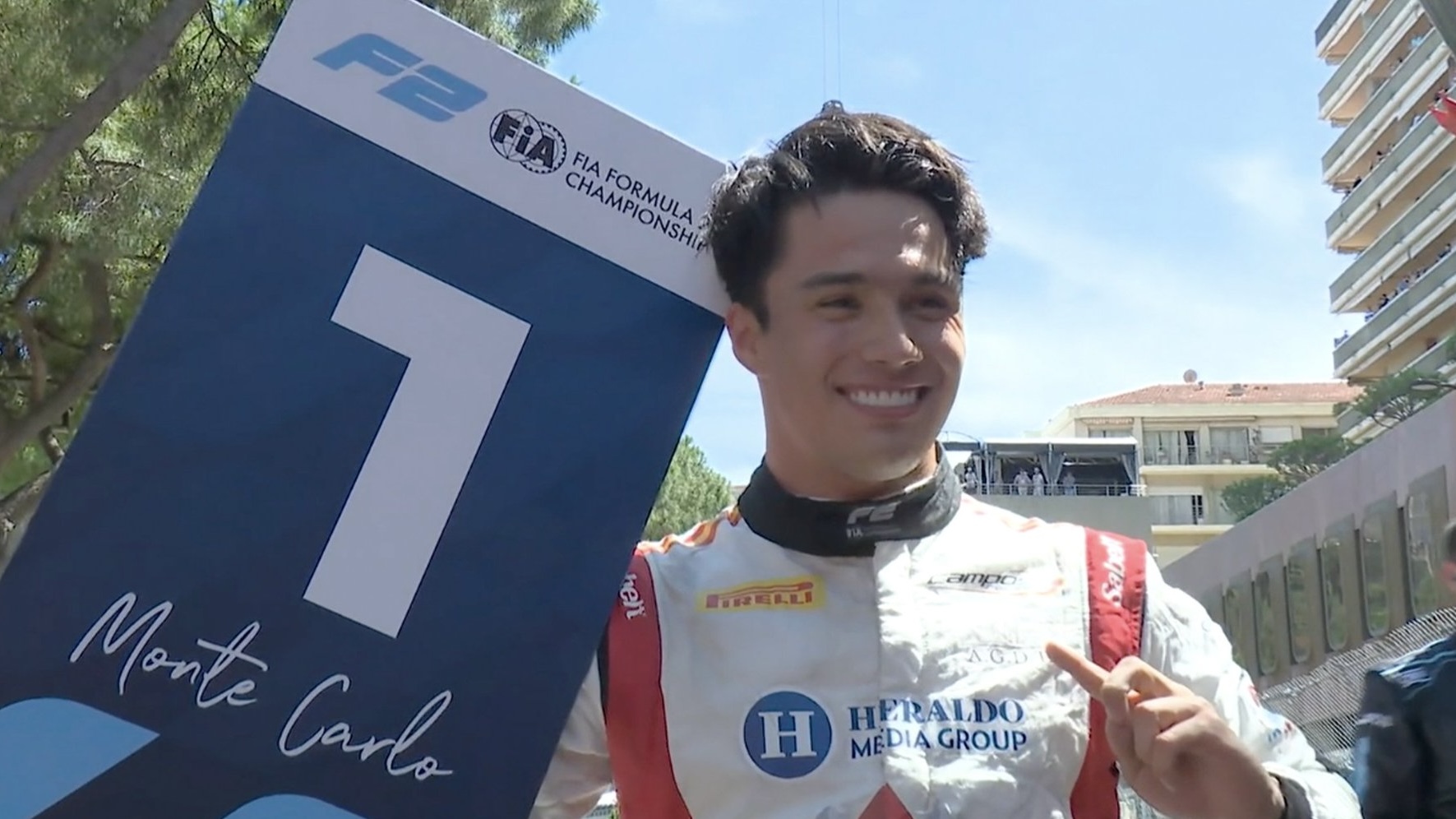 Campos Racing's Noel León during the 2026 F2 Monaco GP Feature Race.
