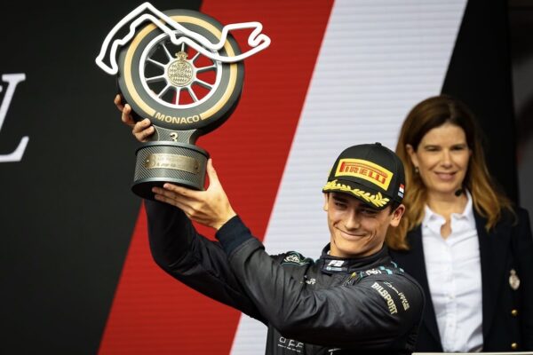 DAMS Lucas Oil's Dino Beganovic after his Feature Race podium at the 2026 F2 Monaco GP.