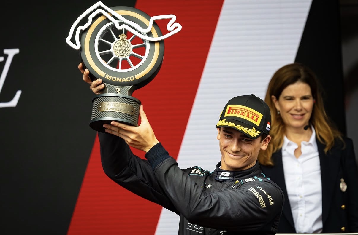 DAMS Lucas Oil's Dino Beganovic after his Feature Race podium at the 2026 F2 Monaco GP.