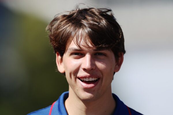 Trident's Laurens van Hoepen during the 2026 F2 Barcelona-Catalunya GP.
