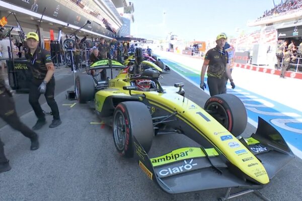 Invicta Racing's Rafael Câmara during Qualifying at the 2026 F2 Barcelona-Catalunya GP.
