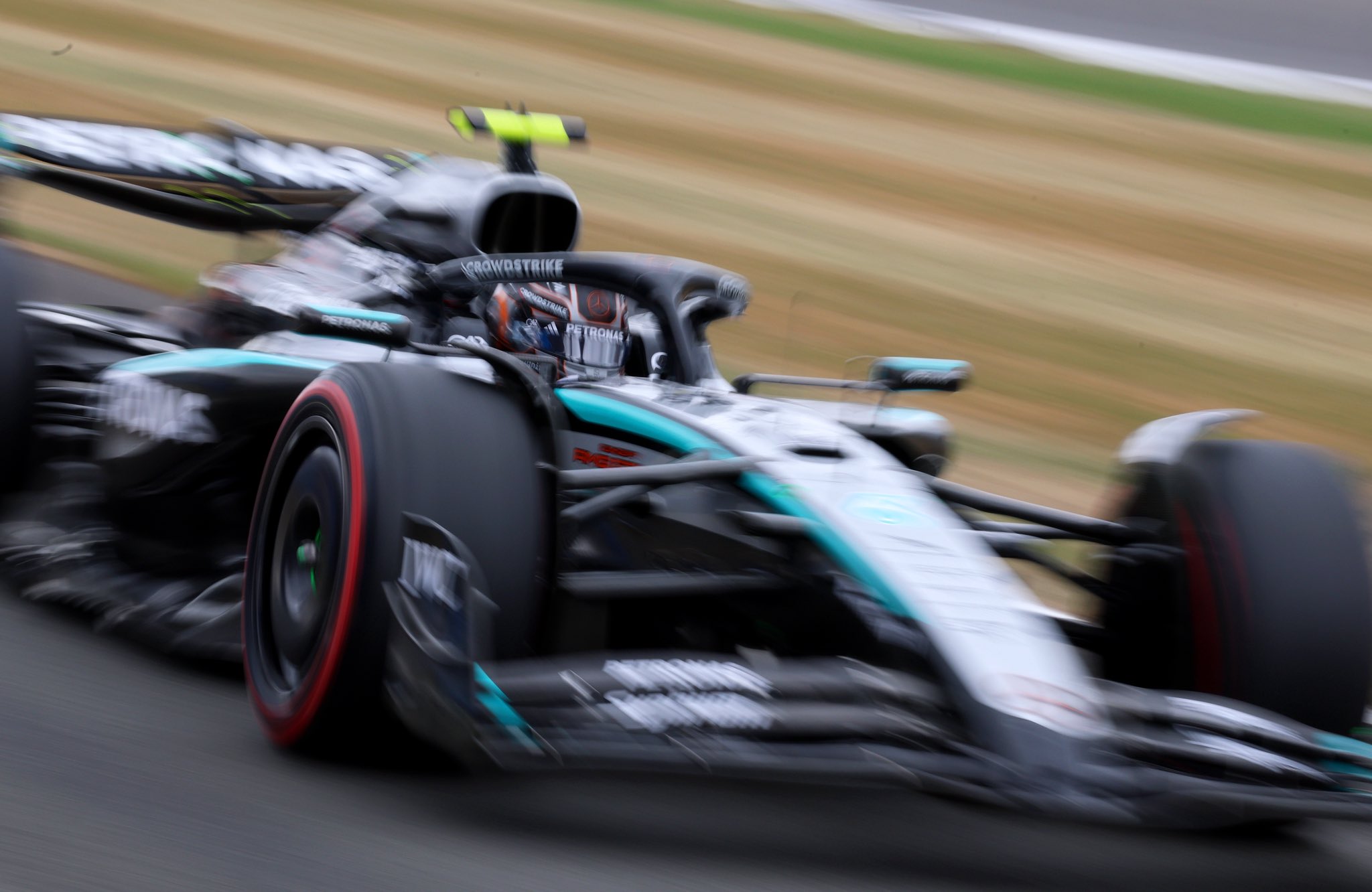 Kimi Antonelli on track during the 2025 F1 British GP qualifying.