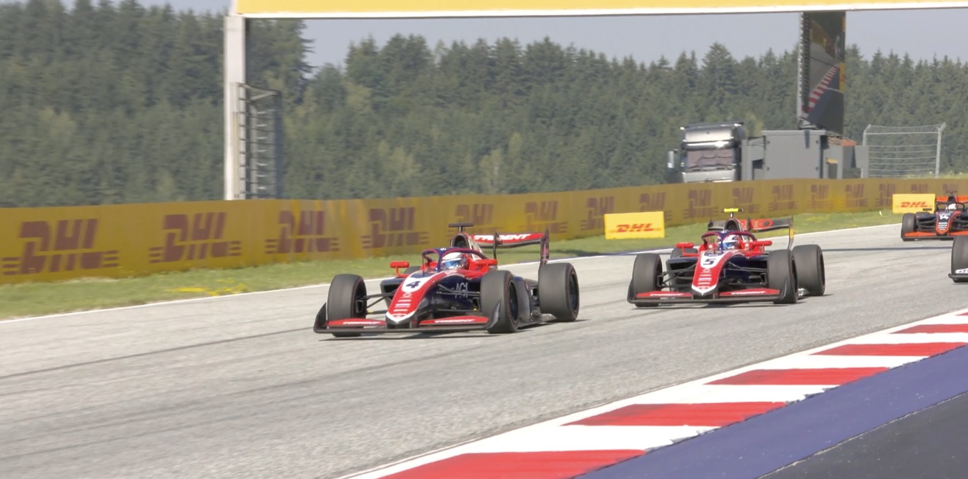 TRIDENT's Noah Strømsted during the F3 Feature Race at 2026 Austrian GP.