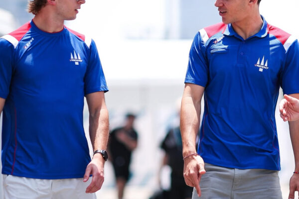 Trident's Sami Meguetounif and Max Esterson during F2 season in 2025.