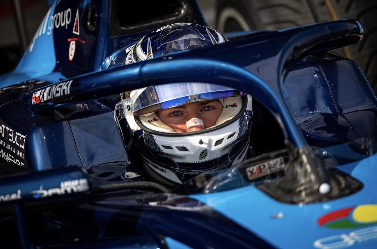 DAMS Lucas Oil's Roman Bilinski ahead of F2 Qualifying at 2026 British GP in Silverstone.