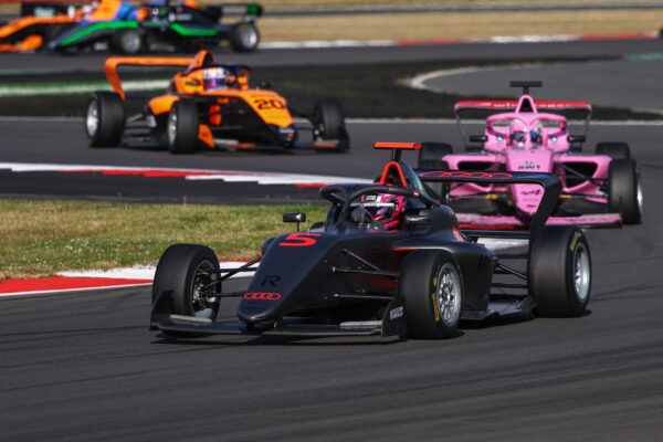 Audi-backed Emma Felbermayr during the F1 Academy Reverse Grid race at the 2026 British GP.