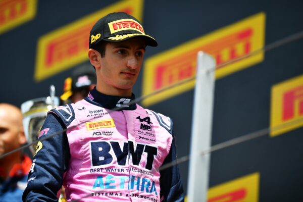 MP Motorsport's Gabriele Minì after the F2 Silverstone Sprint at 2026 British GP.