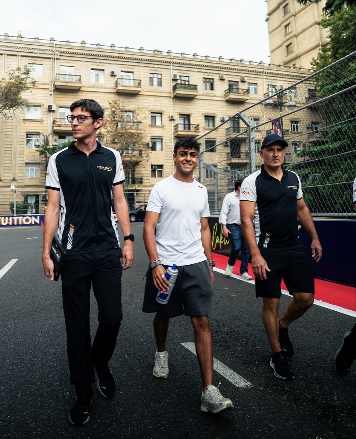 Campos Racing's Arvid Lindblad during his track walk at F2 round in Baku.