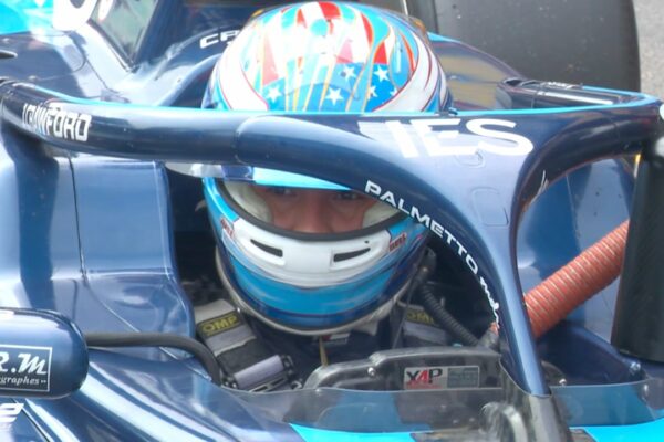DAMS Lucas Oil's Jak Crawford during Qualifying at F2 round in Baku.