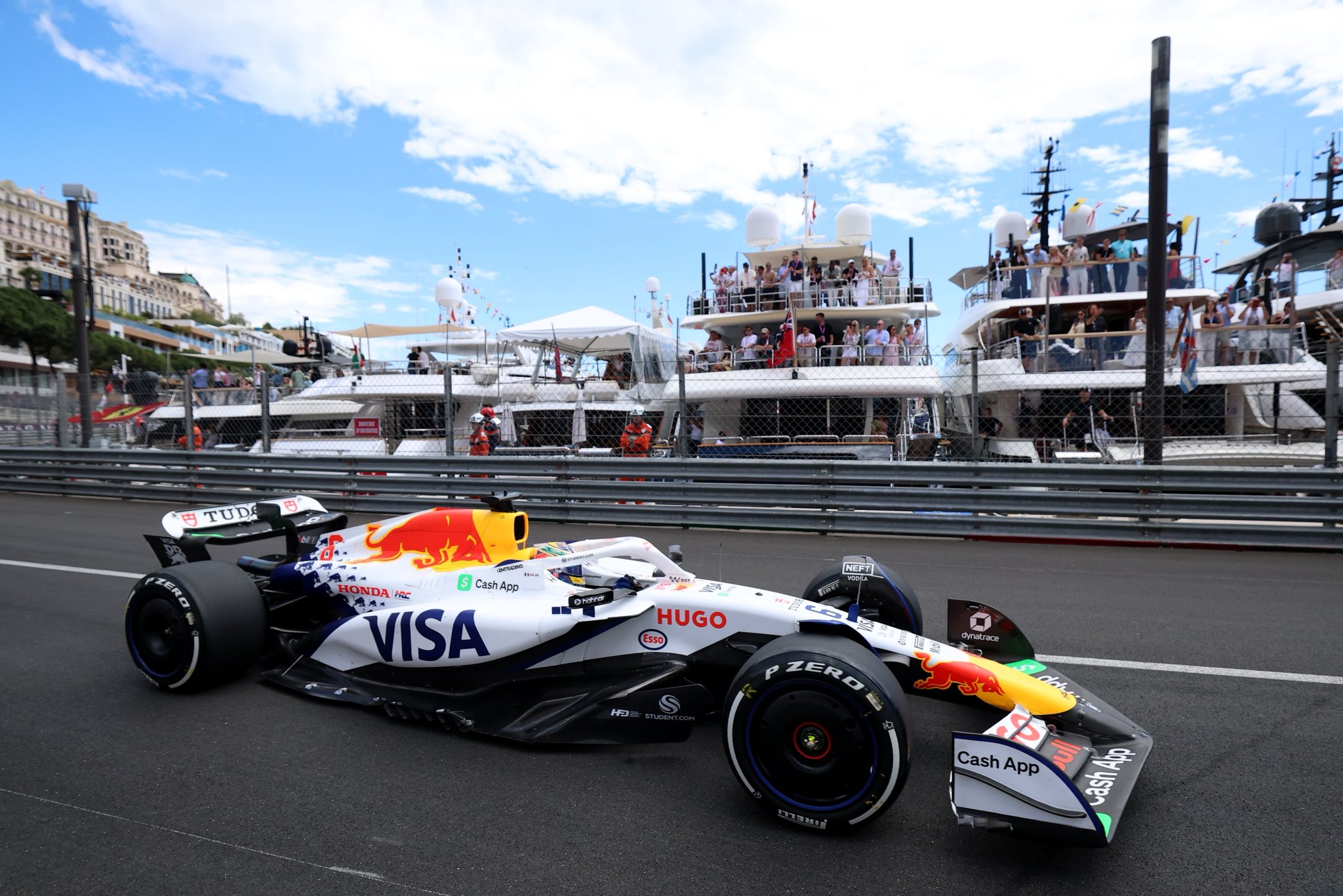 Isack Hadjar during FP2 at F1 Monaco GP