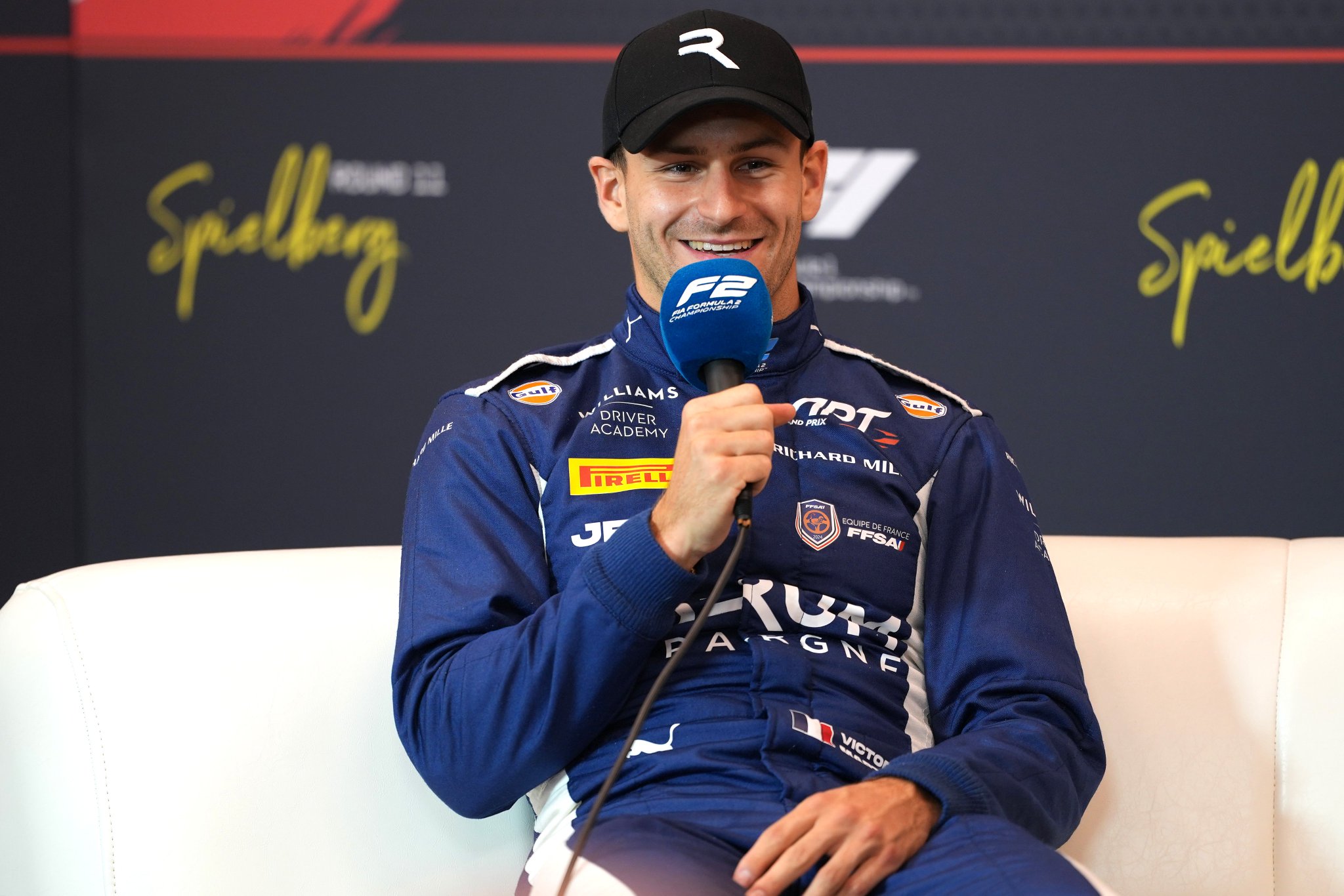 Victor Martins during the post-qualifying F2 press conference at the Austrian GP.
