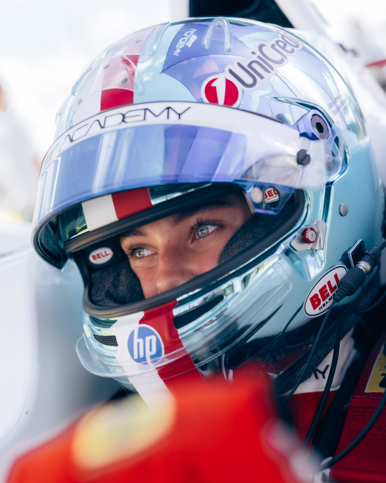 Ferrari-backed Alba Larsen during the 2026 F1 Academy Silverstone round.