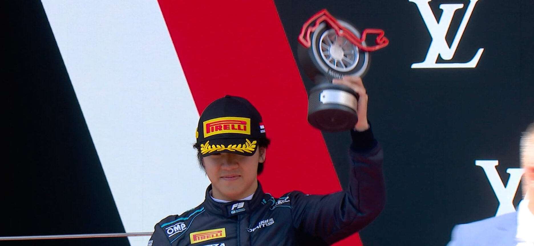 Gerrard Xie on the podium at the 2026 F3 Monaco GP