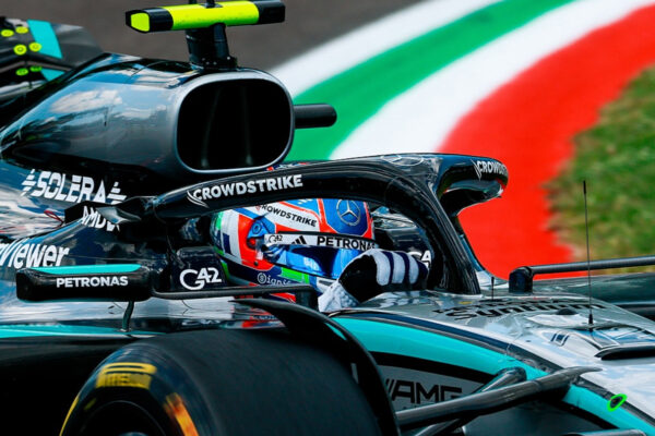 Closeup of Kimi Antonelli at Imola GP on race day in his Mercedes