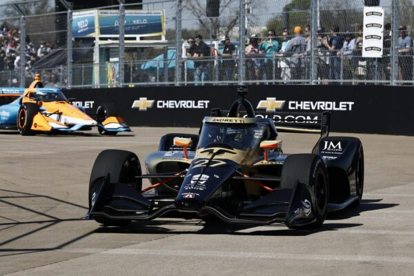 Kyle Kirkwood showed his street track prowess by setting the fastest lap so far in Practice 2 for the IndyCar Arlington GP.