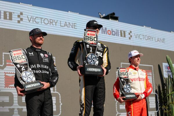 Kyle Kirkwood celebrates a strong start to the season finishing second on the 2026 IndyCar Phoenix raceway.