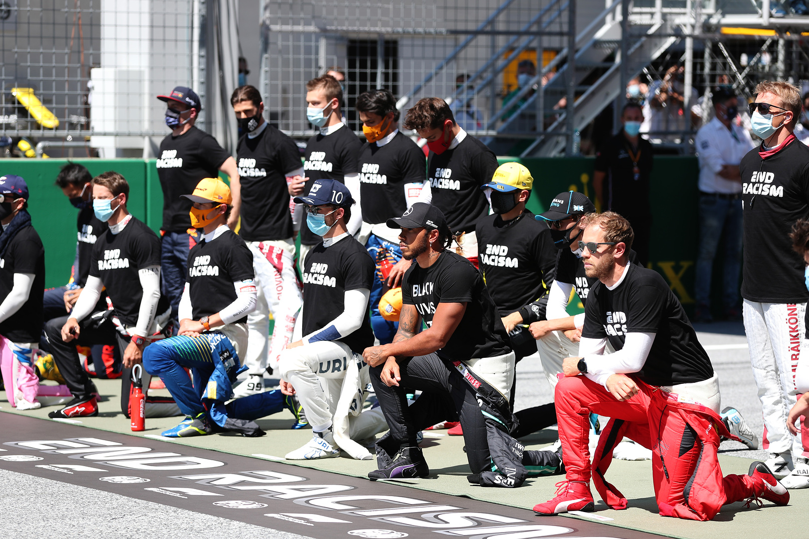The 2020 Formula 1 grid show their dedication to ending discrimination and racism ahead of the 2020 F1 Austrian Grand Prix.