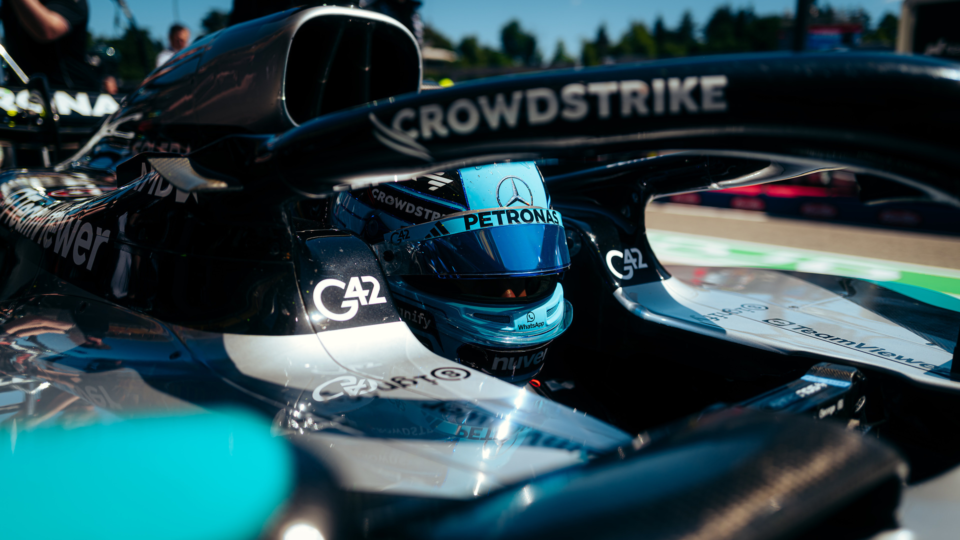 George Russell #63 during the Free Practice sessions at the F1 Imola GP 2025