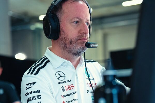 Bradley Lord in the Mercedes F1 team garage during F1 Imola GP