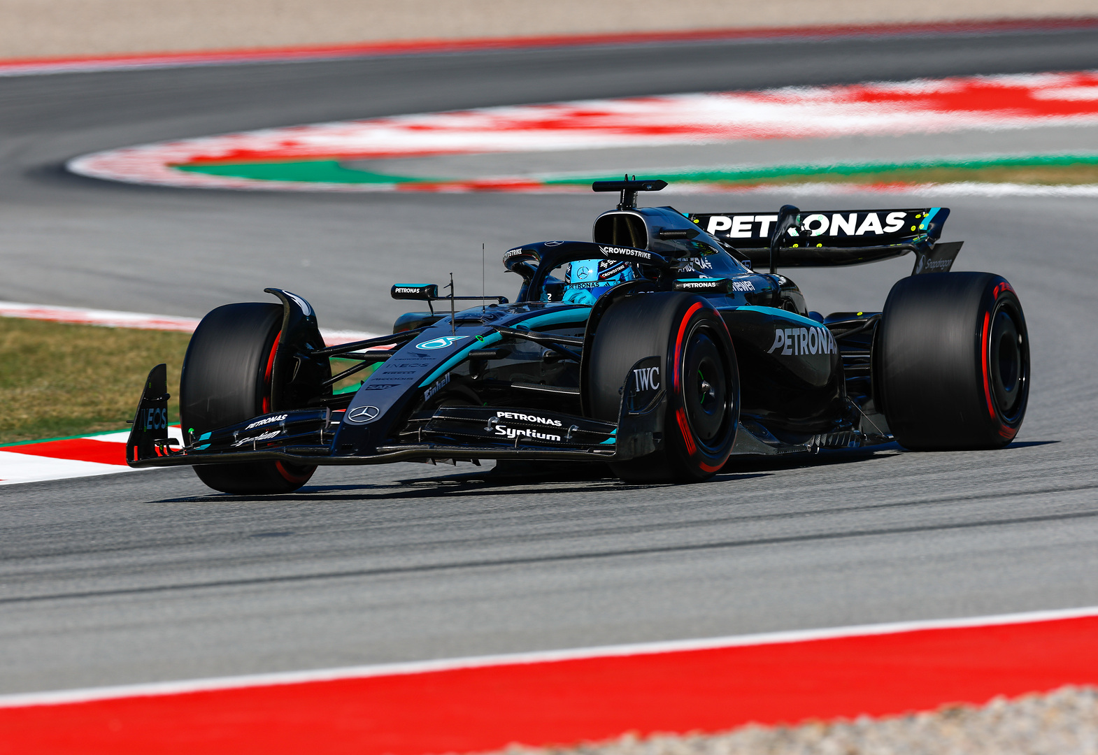 George Russell's Mercedes W16 seen around the Spanish GP