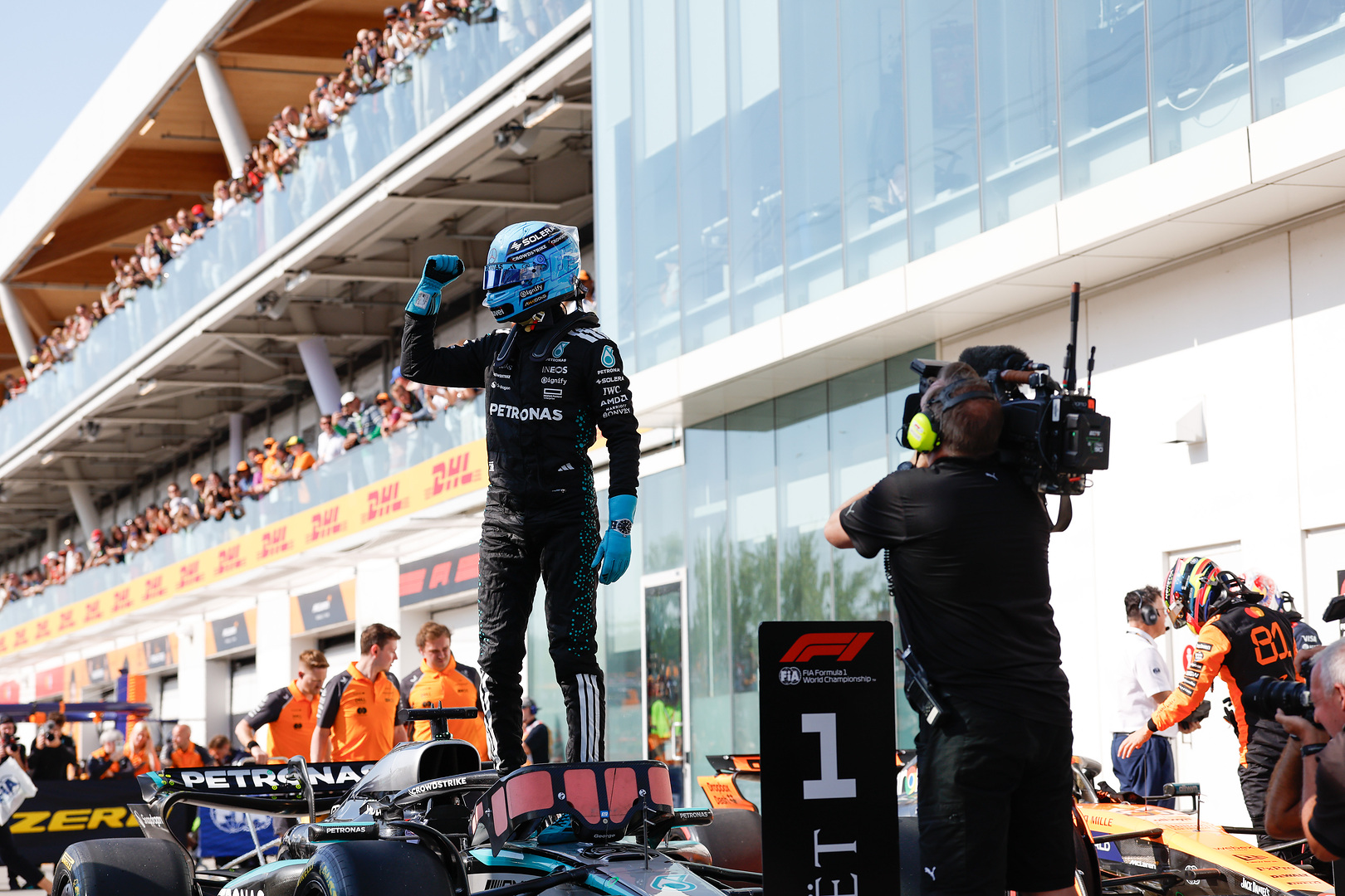 George Russell victorious at the F1 Canadian GP.