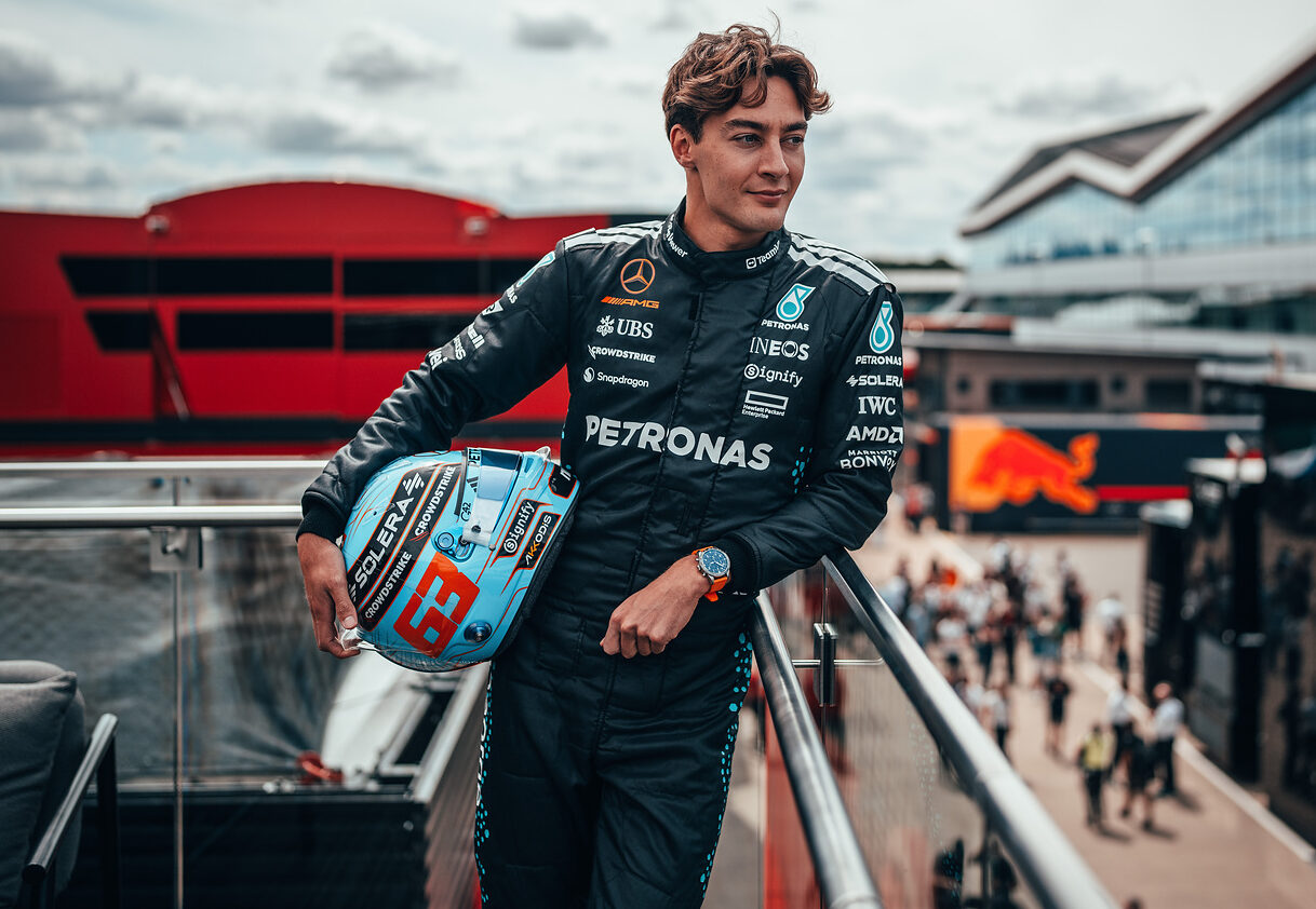George Russell during the F1 British GP weekend