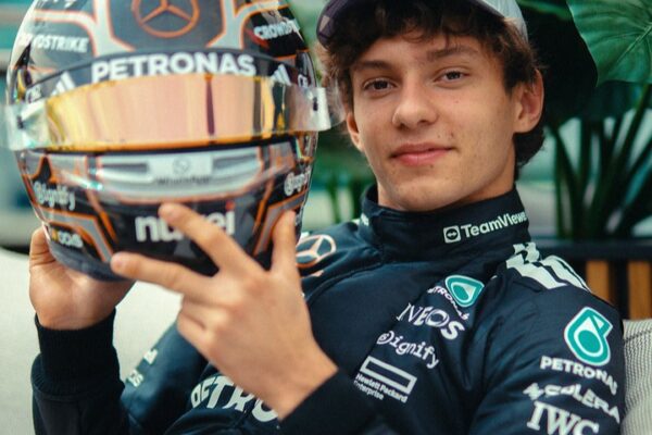 Mercedes' Kimi Antonelli during the Thursday ahead of the F1 British GP