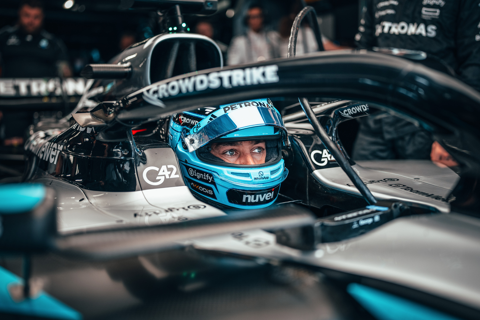 George Russell at the 2025 F1 Hungarian Grand Prix