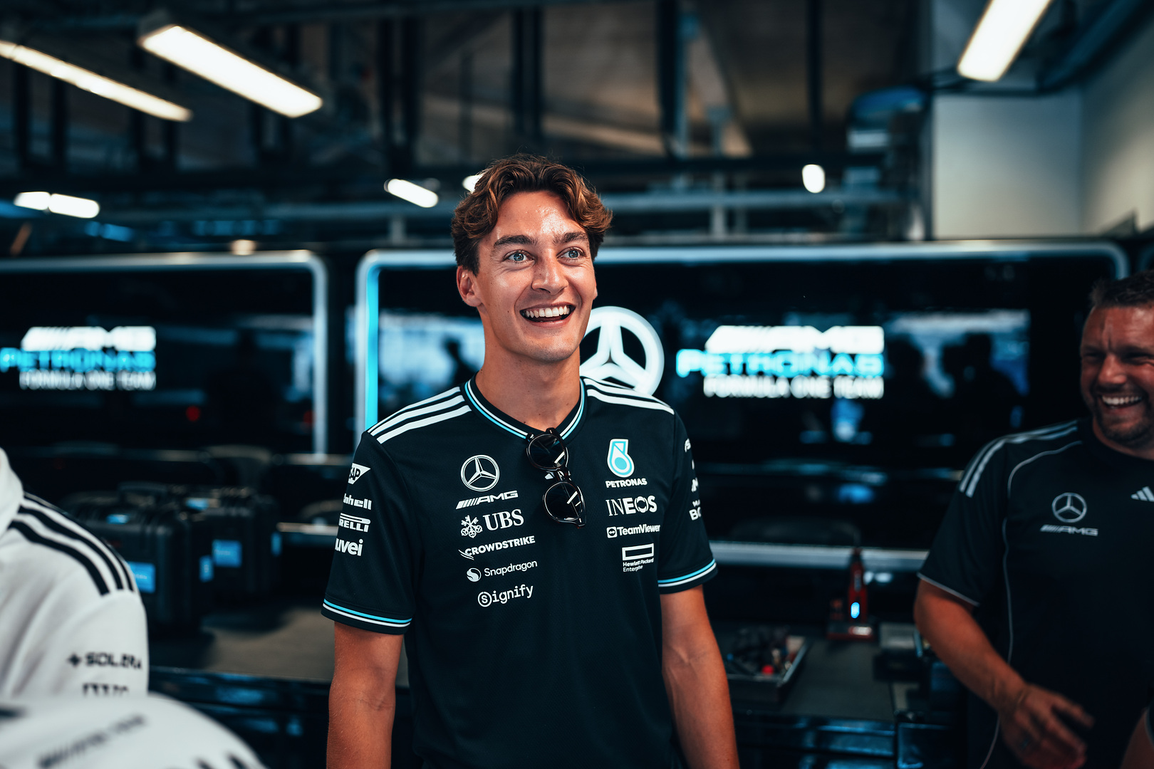 George Russell at the F1 Italian GP for Mercedes