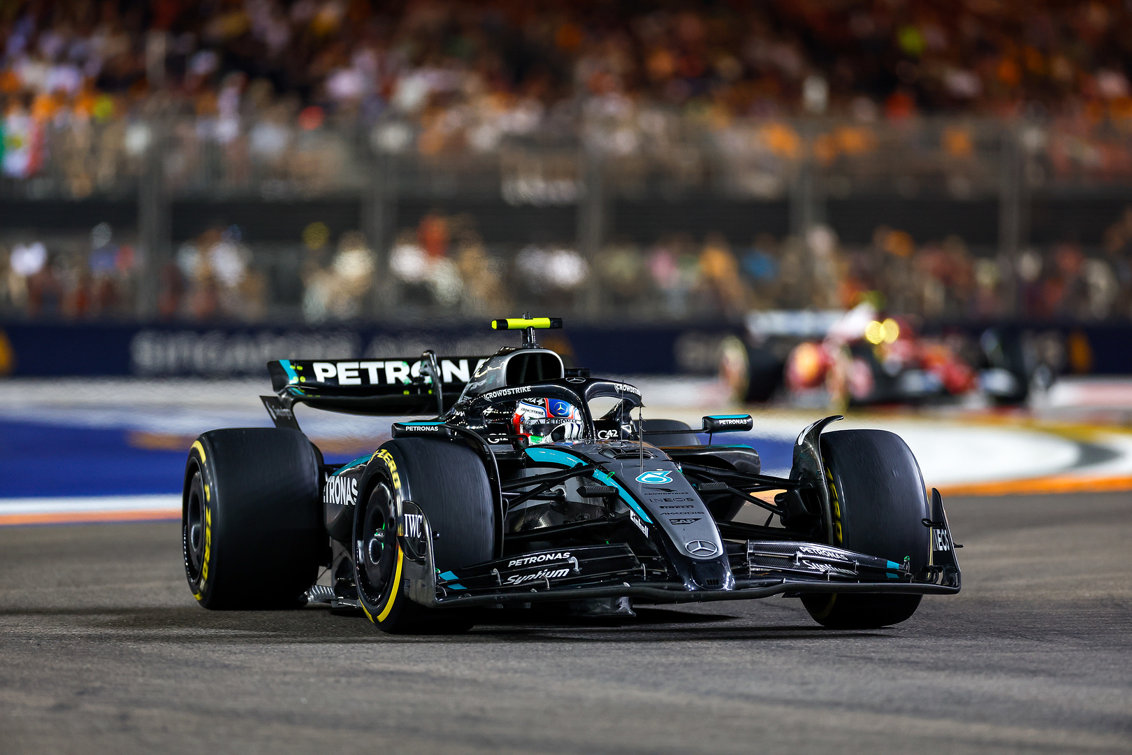 Mercedes driver Kimi Antonelli driving the W16 during the F1 Singapore GP