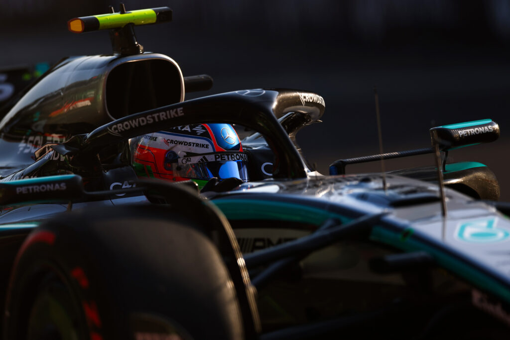 Mercedes show strong pace during Sprint Qualifying at the F1 Sao Paulo GP, with Kimi Antonelli starting on the front row in Brazil and George Russell starting P4.