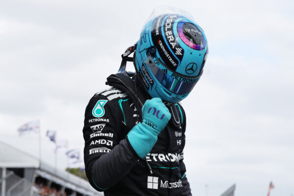 Mercedes driver George Russell claims pole position in Qualifying for the F1 Australian GP in a dominant showing.