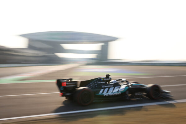 Mercedes F1's George Russell during the 2026 F1 Chinese GP.