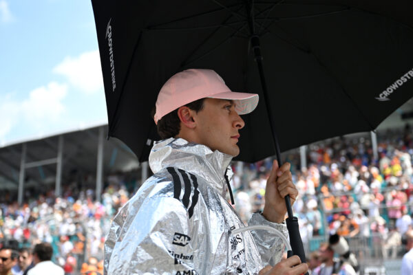 2026 F1 Miami GP, Saturday George Russell of Great Britain and Mercedes AMG Petronas F1 Team on the grid during the Sprint ahead of the F1 Grand Prix of Miami