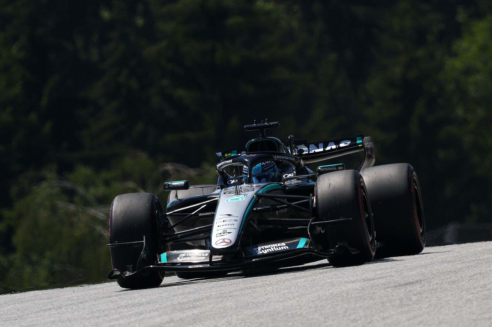 Mercedes F1's George Russell during the 2026 Austrian GP.