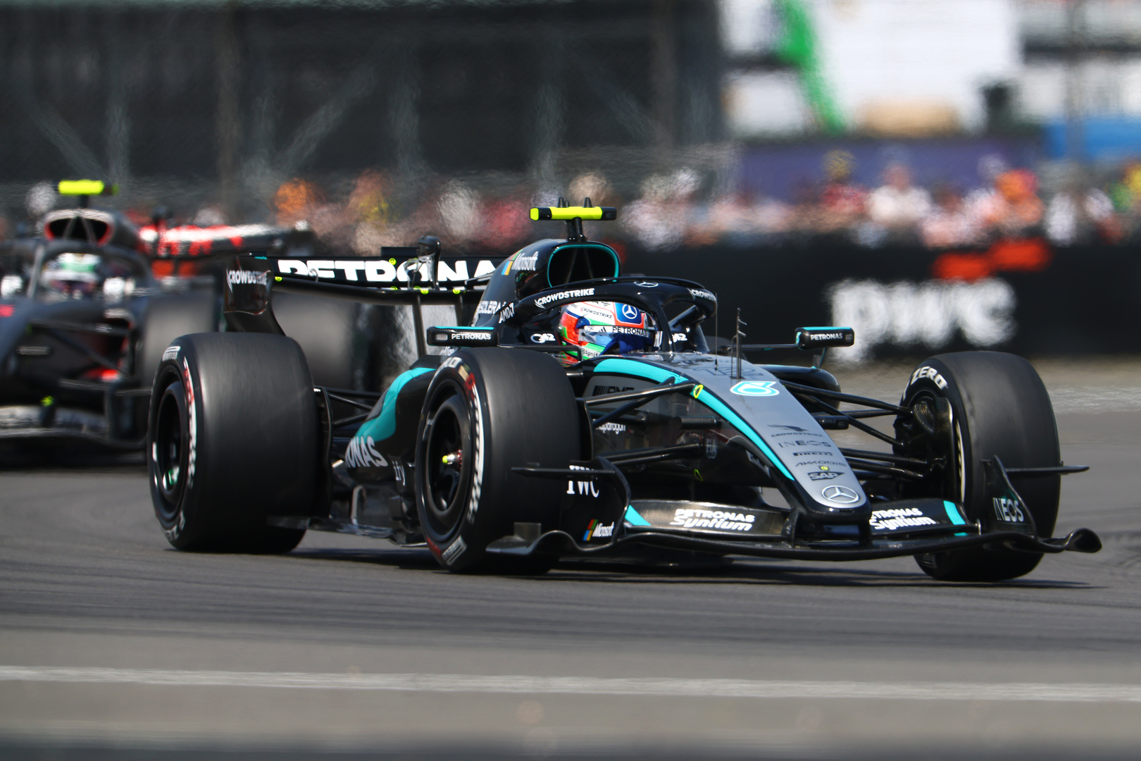 Mercedes F1's Kimi Antonelli claims his first Sprint Race victory at the 2026 F1 British GP.