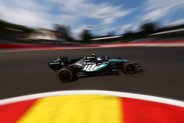 Kimi Antonelli out on track for Mercedes in FP2 for the 2026 F1 Belgian GP.