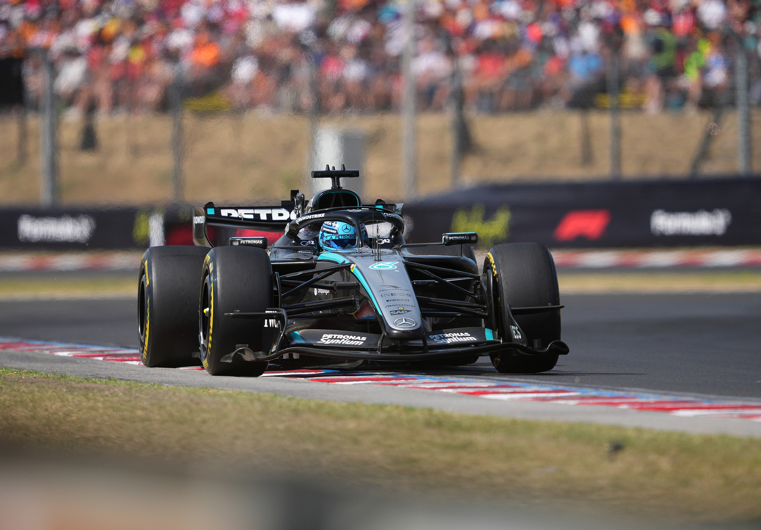 George Russell on the issue that wrecked his 2026 F1 Hungarian GP start, before a good recovery drive to finish P7 and bag six points.