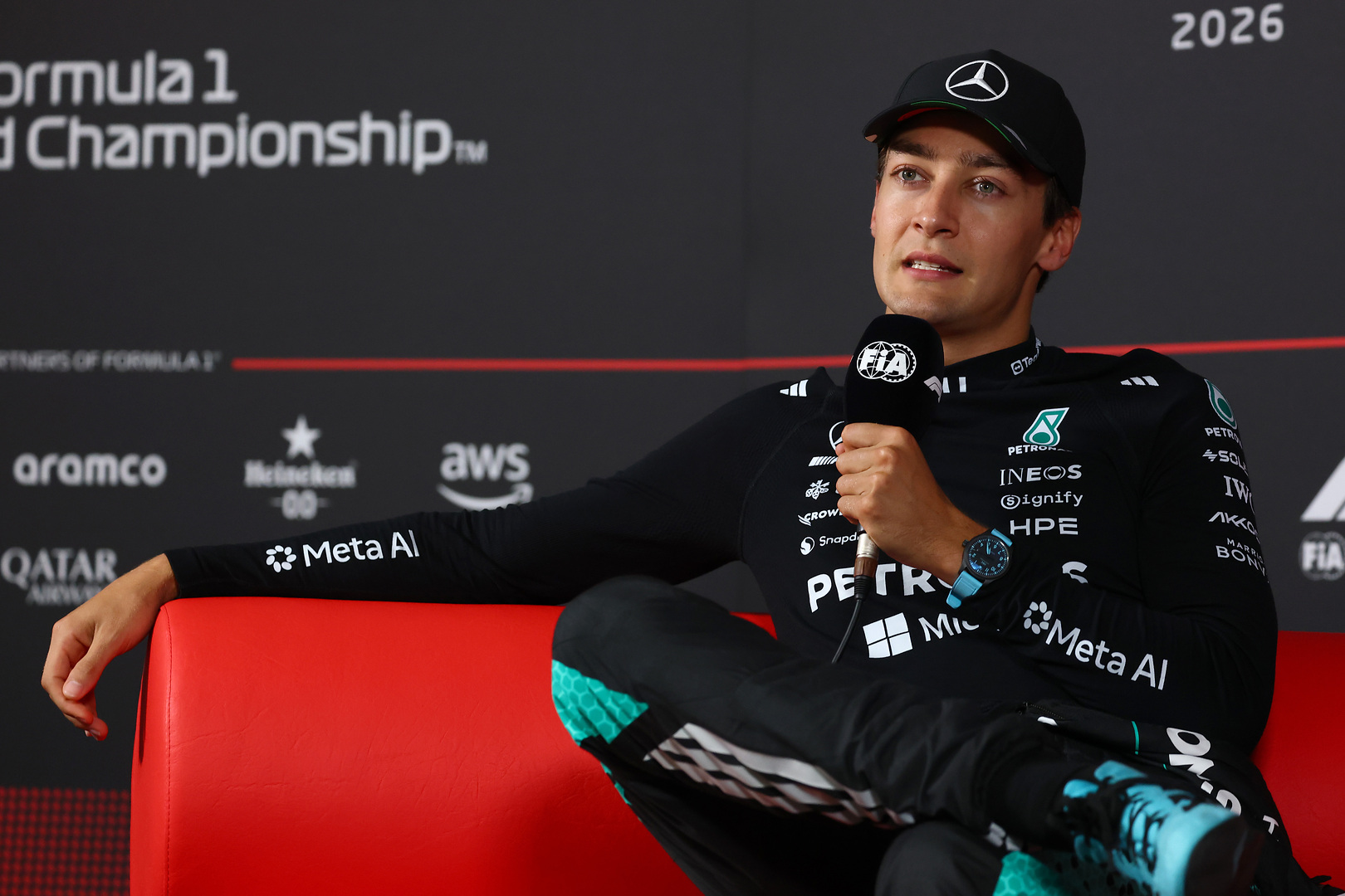 George Russell reflects on his engine penalty, the efficacy of the latest Mercedes upgrades, and running the older specification for the 2026 Singapore GP weekend