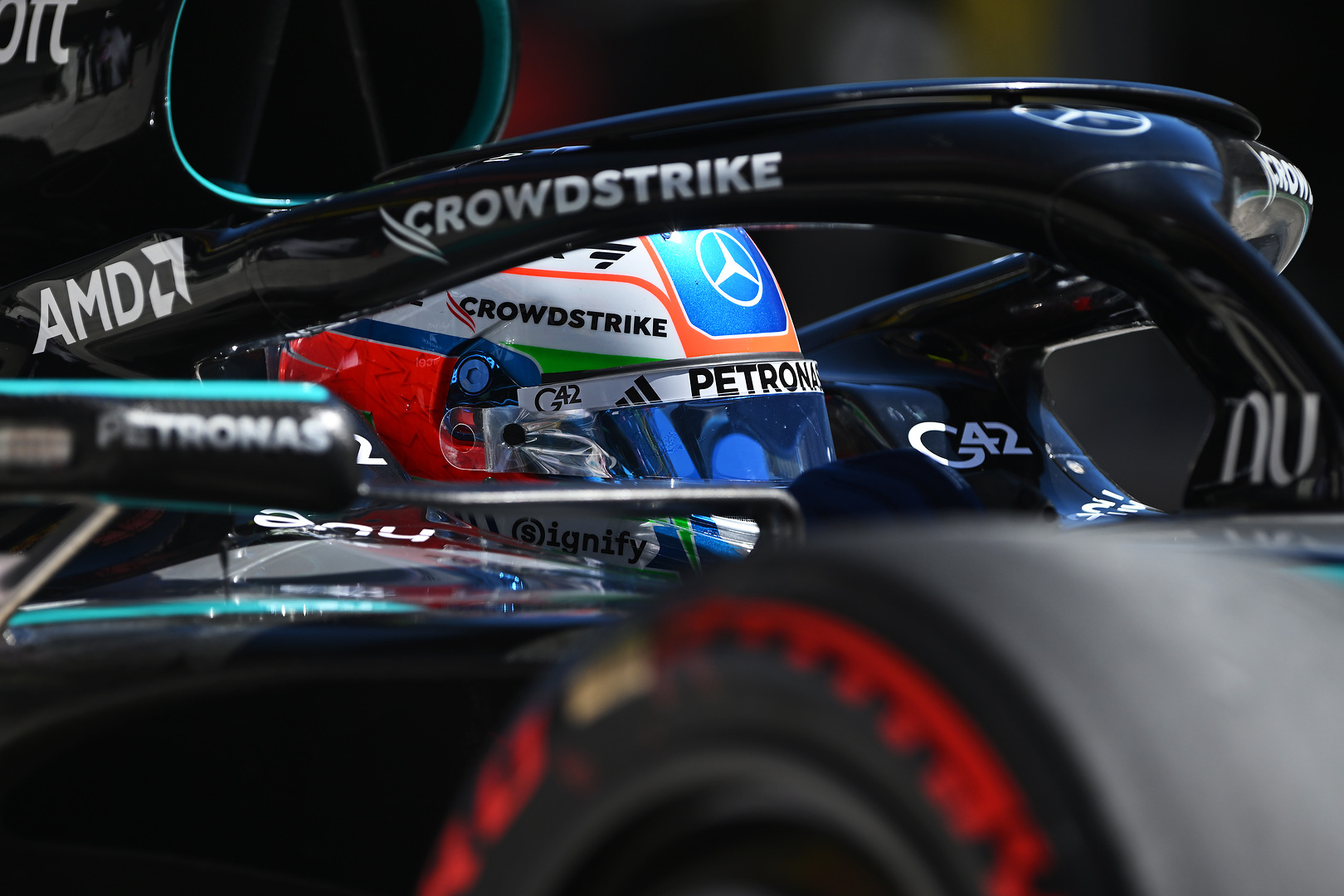 Spanish Grand Prix, Friday MADRID, SPAIN - SEPTEMBER 11: Andrea Kimi Antonelli of Italy and Mercedes AMG Petronas F1 Team prepares to drive during practice ahead of the F1 Grand Prix of Spain at Madring on September 11, 2026 in Madrid, Spain. (Photo by Rudy Carezzevoli/Getty Images)