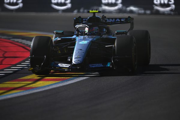 Friday MADRID, SPAIN - SEPTEMBER 11: Andrea Kimi Antonelli of Italy driving the (12) Mercedes AMG Petronas F1 Team W17 on track during practice ahead of the F1 Grand Prix of Spain at Madring on September 11, 2026 in Madrid, Spain. (Photo by Rudy Carezzevoli/Getty Images)