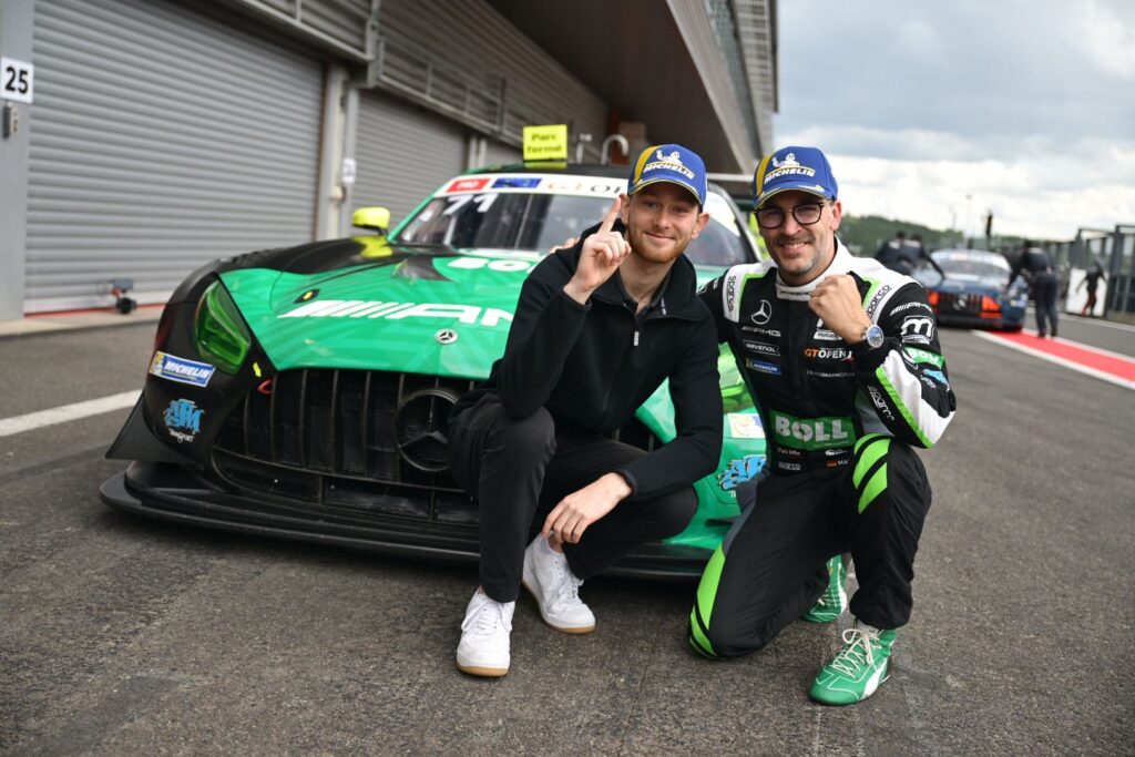 Christian Mansell and Maximilian Götz deliver a perfect Spa weekend for Team Motopark as Fach Auto Tech sweeps Pro-Am and Am in the GT Open 500.