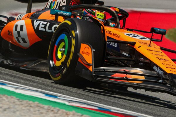 Oscar Piastri driving in Spain